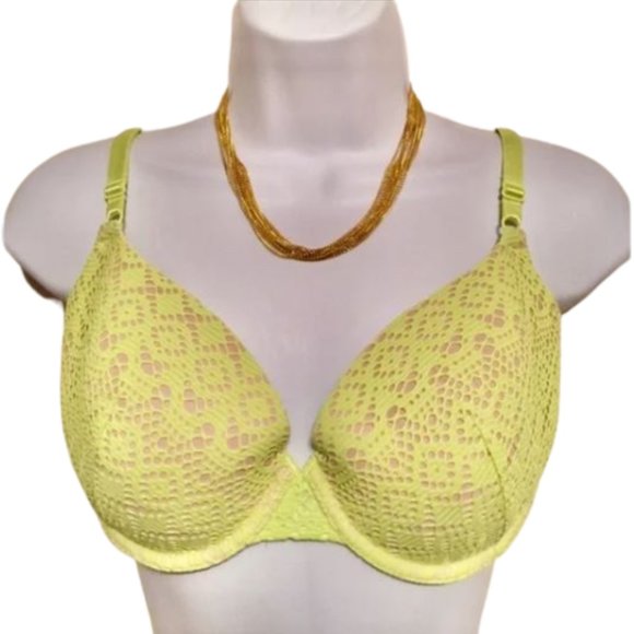 ⬇️ $59‎ NWOT Victoria Secret Yellow Demi Bra. Size 34DD. women's Fashion - Picture 1 of 16